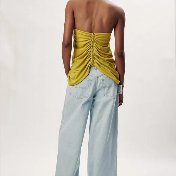 Ronny Kobo Collection Mustard Halter Blouse Size M - Picture 2 of 7